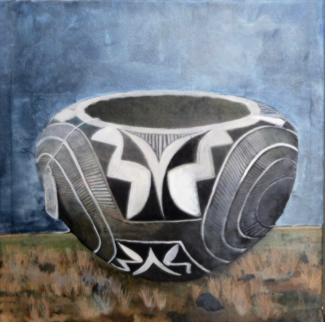 Christina Penrose, ‘#1 acoma pottery/#1 american indian series’, 2018, Painting, Gouach on canvas, InLiquid