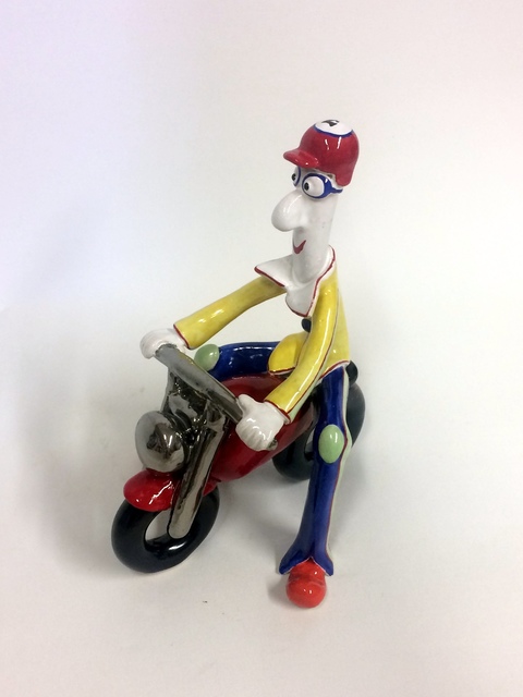 Ilias Boudaniotis, ‘Vespa rider’, 2019, Sculpture, Ceramics,porcelain colors,gold,silver, nord.