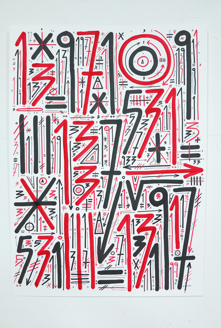 Sixe Paredes, ‘ “ABSTRACCIÓN NUMÉRICA 01”’, 2016, Painting, Acrylic on paper, sc gallery