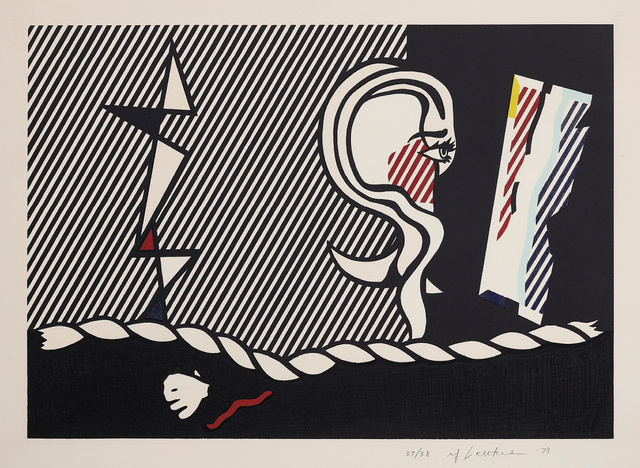 Roy Lichtenstein, ‘Figures with Rope, from Surrealist Series’, 1978, Print, Lithograph in colours, on Arches 88 paper, with full margins., Phillips