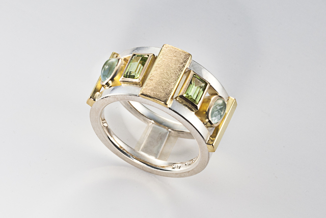 Janis Kerman, ‘Aquamarine and Peridot Ring ’, ca. 2016, Facèré Jewelry Art Gallery