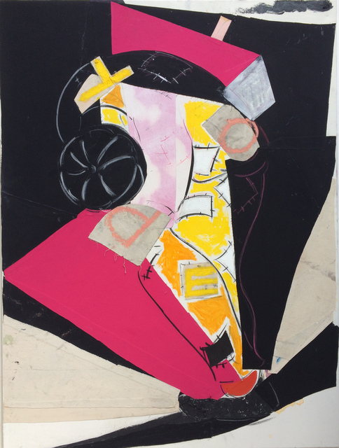 Grant Foster, ‘Man with A House on His Back’, 2017, Painting, Glue, oil stick and pigment on collaged canvas, Lychee One