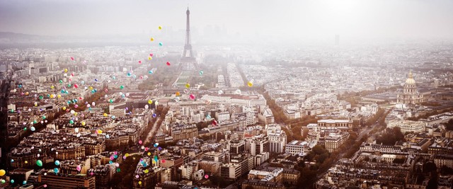 David Drebin, ‘Balloons over Paris, France’, 2016, Photography, Chromogenic Print, CHROMA GALLERY