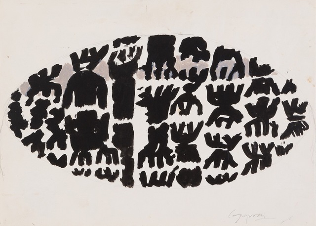 Giuseppe Capogrossi, ‘Superficie CP/49’, 1961, Painting, Tempera on paper, Finarte