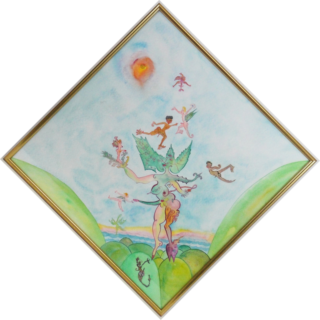 Luigi Ontani, ‘Ontano di venti ’, 1992, Drawing, Collage or other Work on Paper, Watercolor on paper, La Maison de la Petite Sara