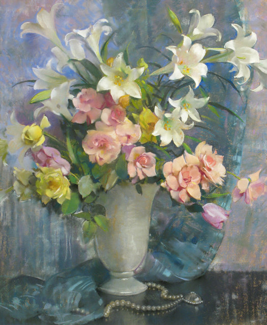 Laura Coombs Hills, ‘Lilies and Roses’, 19th -20th Century, Vose Galleries