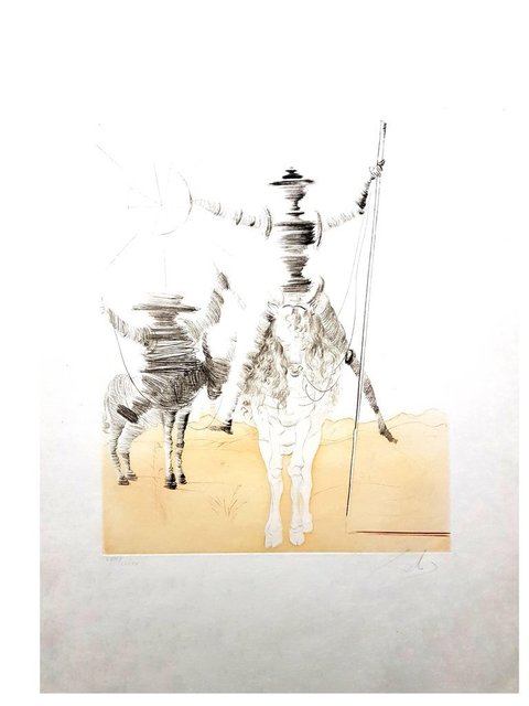 Salvador Dalí, ‘Original Etching rare "Don Quixote et Sancho" by Salvador Dali’, 1980, Galerie Philia