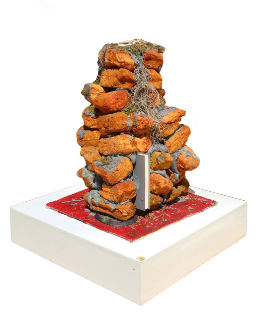 Stephen G. Rhodes, ‘Ruined Ruskin Lamp of Lump’, 2010, Sculpture, Cast Eurythane Foam Bricks, John Ruskin's "Seven Lamps of Architecture", Coors Can and Carpet, RoGallery