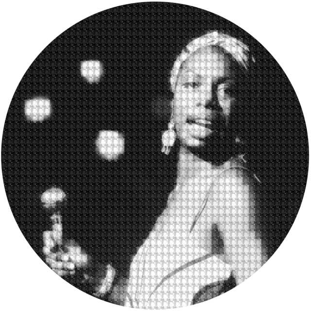 Alex Guofeng Cao, ‘Ain't Got No, I Got Life NinaSimone vs King’, 2021, Drawing, Collage or other Work on Paper, Ink on canvas, with plexiglass and mirrored stainless steel, FREMIN GALLERY