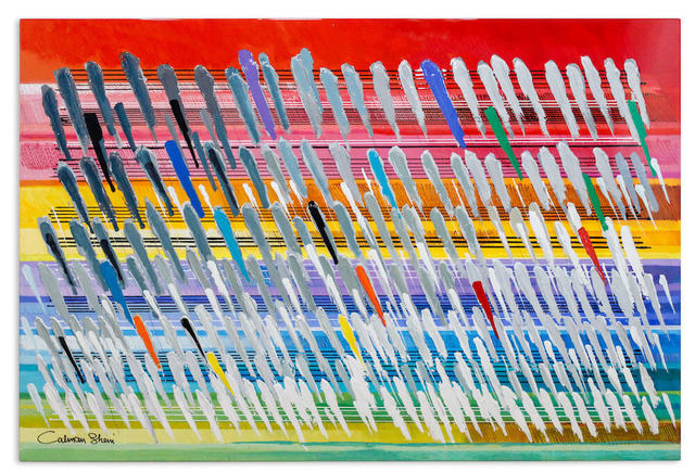 Calman Shemi, ‘Rainbow ’, 2020, Painting, Original Acrylic on Metal - Lacquer Coated, Eden Fine Art