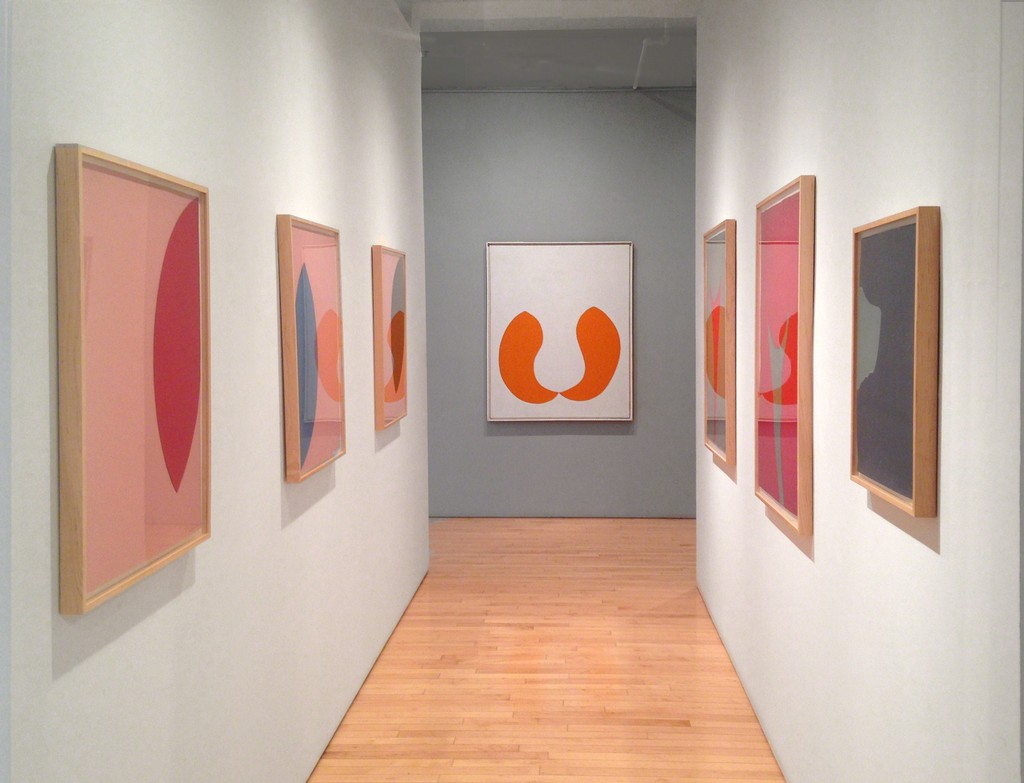 The installation of collages in the hallway, "Leon Polk Smith: Paintings and Collages form the 1960s" The installation of collages in the hallway, "Leon Polk Smith: Paintings and Collages form the 1960s"