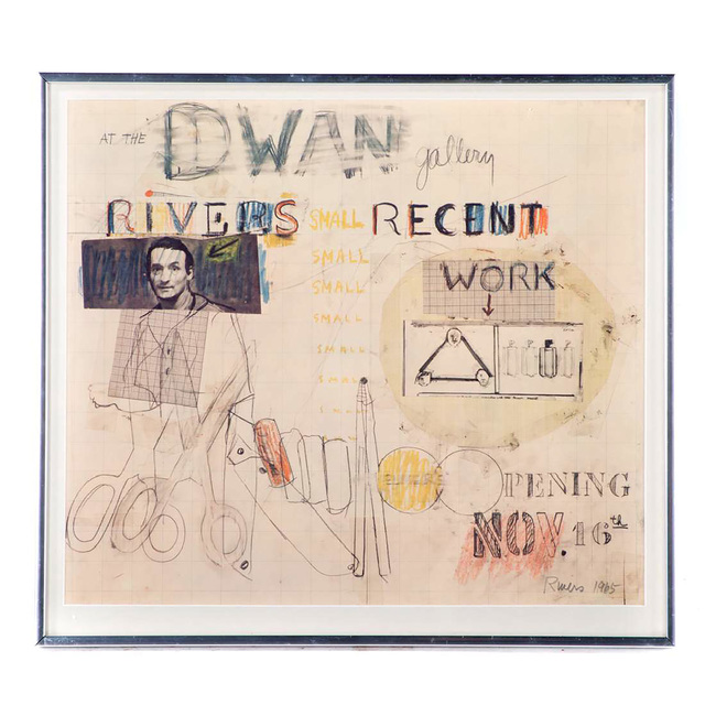 Larry Rivers, ‘At The Dwan Gallery (Signed)’, 1965, Ephemera or Merchandise, Silkscreen Poster (Pencil Signed, Dated & Framed), Alpha 137 Gallery