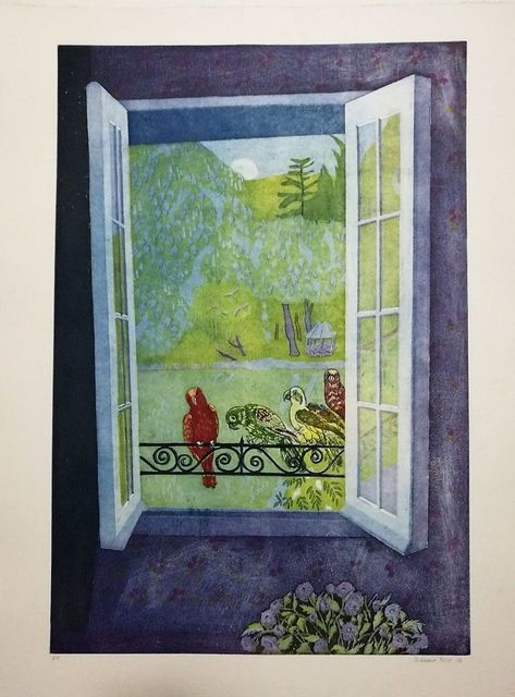 Ferdinand Oscar Finne, ‘ Parrots on the Window’, 1986, Wallector