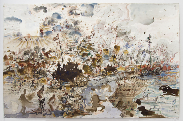 David Scher, ‘Past Advance’, Drawing, Collage or other Work on Paper, Mixed media on paper, Pierogi