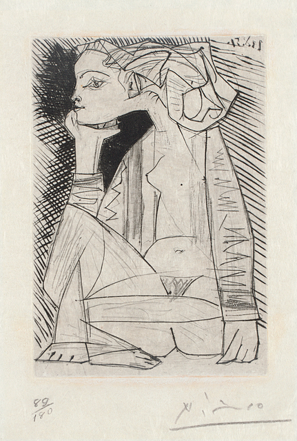 Pablo Picasso, ‘Femme assise en tailleur: Geneviève Laporte (Seated Woman in a Suit: Geneviève Laporte)’, 1951, Phillips