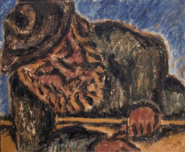 Ben-Zion, ‘Modernist Rabbi at Study Judaica Oil Painting’, Mid-20th Century, Lions Gallery