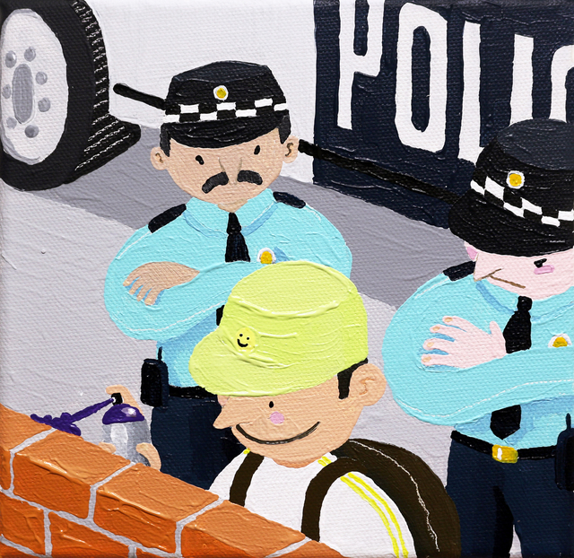 Imon Boy, ‘POLICE STATION’, 2019, Painting, Acrylic on canvas, KOLLY GALLERY