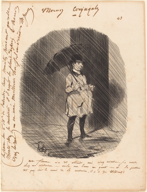 Honoré Daumier, ‘Ma femme m'a dit: attends moi cinq minutes...’, 1842, National Gallery of Art, Washington, D.C.