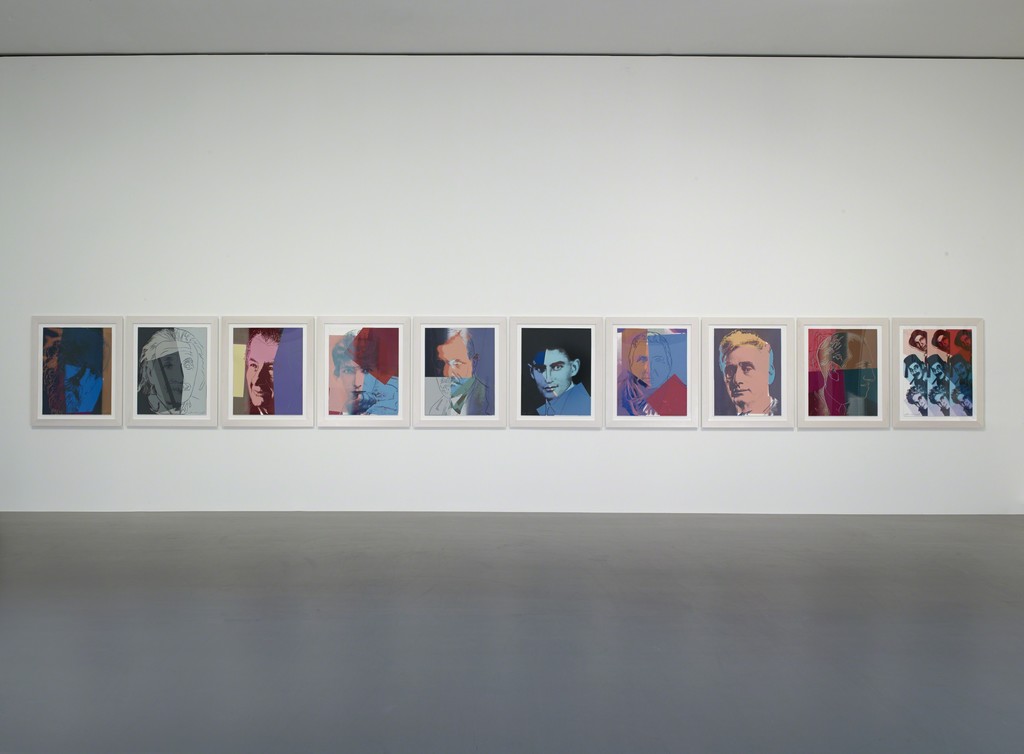 Installation view of Andy Warhol, "Ten Portraits of Jews of theTwentieth Century" (1980). Fondation Louis Vuitton, Paris. © The Andy Warhol Foundation for theVisual Arts, Inc. / Adagp, Paris 2015 pour l’œuvre de l’artiste. PhotoFondation Louis Vuitton / Marc Domage. Installation view of Andy Warhol, "Ten Portraits of Jews of theTwentieth Century" (1980). Fondation Louis Vuitton, Paris. © The Andy Warhol Foundation for theVisual Arts, Inc. / Adagp, Paris 2015 pour l’œuvre de l’artiste. PhotoFondation Louis Vuitton / Marc Domage.