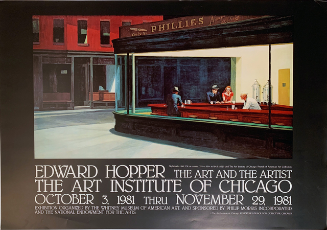 Original Poster Printed in 1980/'s for Museum Room in New York Edward Hopper