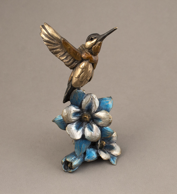 Bryce Pettit, ‘Hummingbird on Columbine’, 2018, Sculpture, Bronze, Blue Rain Gallery