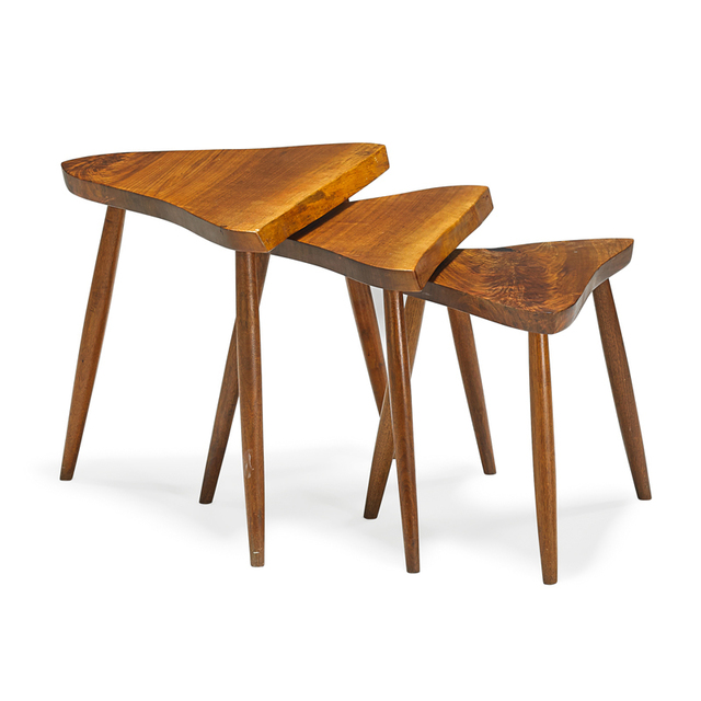 George Nakashima, ‘Three nesting tables, New Hope, PA’, 1985, Rago