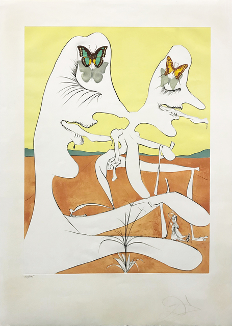 Salvador Dalí, ‘BUTTERFLIES OF ANTI-MATTER’, 1974, Print, ENGRAVING WITH LITHOGRAPHIC COLOR, Gallery Art
