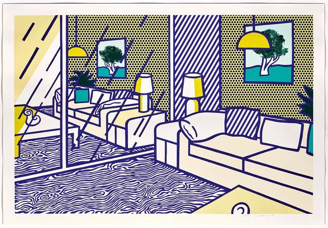 Roy Lichtenstein, ‘Blue Floor’, 1990, Print, Colour lithograph, woodcut and screenprint, Koller Auctions