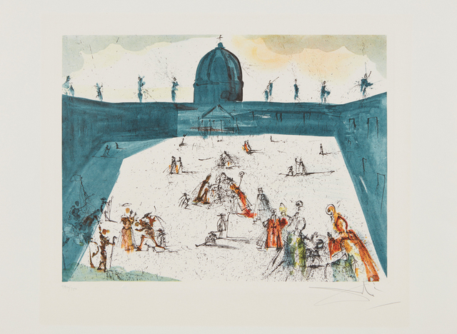 Salvador Dalí, ‘Place St-Pierre’, 1972, Print, Heliogravure in colors, on Arches paper, with full margins, Phillips