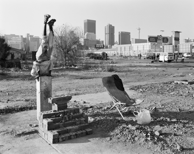 David Goldblatt, ‘Abraham Thipe with one of his arrangements and his deckchair, Newtown, 14 August 1990’, 1990, Goodman Gallery