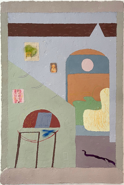 Kai Peter Martin, ‘Borrowed Landscape’, 2021, Painting, Pigmented paper pulp plaster, oilbar, graphite, charcoal, pastel, colored pencil on canvas, Ro2 Art