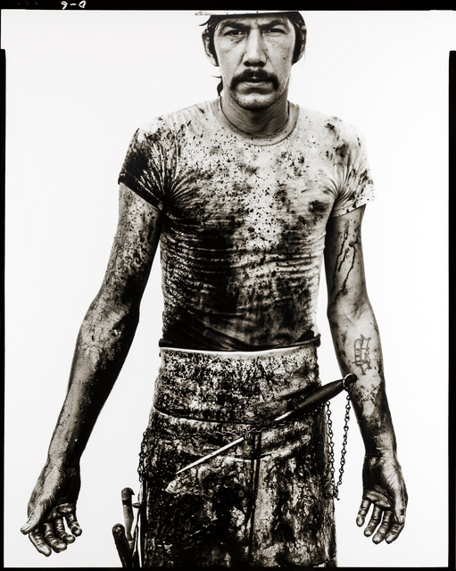 Richard Avedon, ‘Blue Cloud Wright, slaughterhouse worker, Omaha, Nebraska, August 10, 1979’, 1979, Phillips