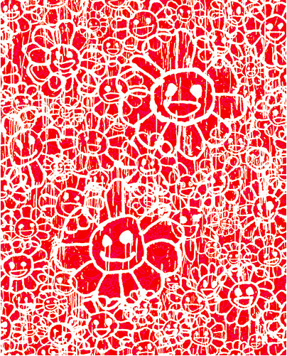 Takashi Murakami, ‘Madsaki Flowers A Red’, 2017, Dope! Gallery