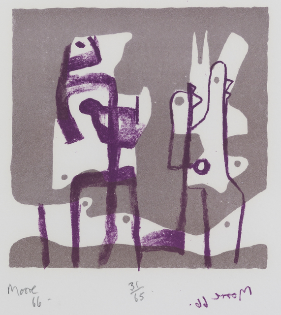 Henry Moore, ‘Two Upright Motives’, 1966, Print, Lithograph in two colors, Childs Gallery