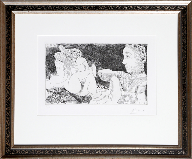 Pablo Picasso, ‘Au Jardin: Odalisque en pantoufles au chapeau, avec des fleurs, et spectateur’, 1968, RoGallery