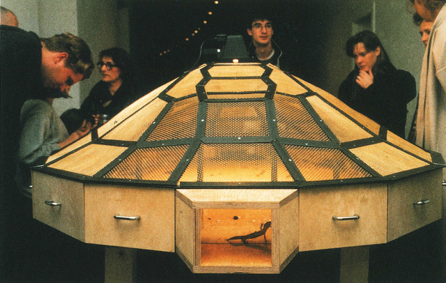 Huang Yong Ping 黄永砯, ‘Theater of the World’, 1993, Mixed Media, Wood and metal structure with warming lamps, electric cable, insects (spiders, scorpions, crickets, cockroaches, black beetles, stick insects, centipedes), lizards, toads, and snakes, Guggenheim Museum