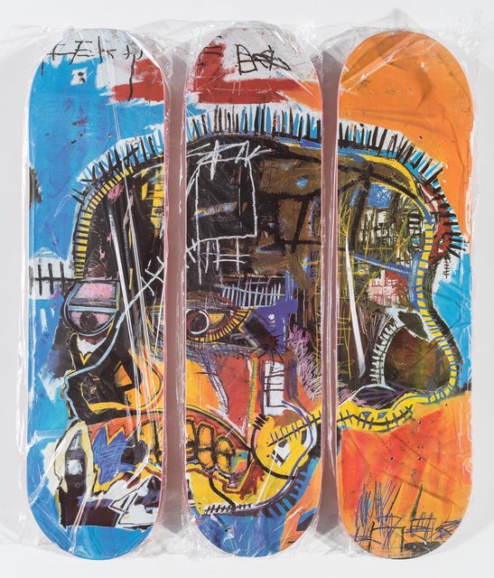 絵画 THE SKATEROOM x JEAN-MICHEL BASQUIAT Basquiat x The Skateroom: Skull, Triptych - shop AGO