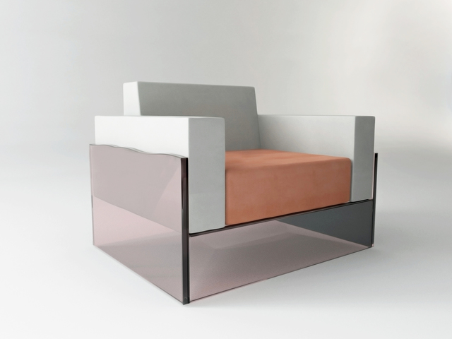 Bower, ‘Waterline Chair I’, 2016, Design/Decorative Art, Peach Glass, Velvet, Sight Unseen