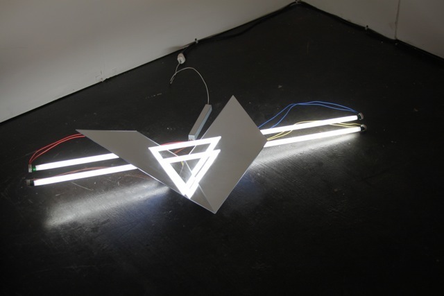 Brookhart Jonquil, ‘Two Triangles’, 2012, Sculpture, Acrylic mirror, fluorescent lights, paint, Emerson Dorsch