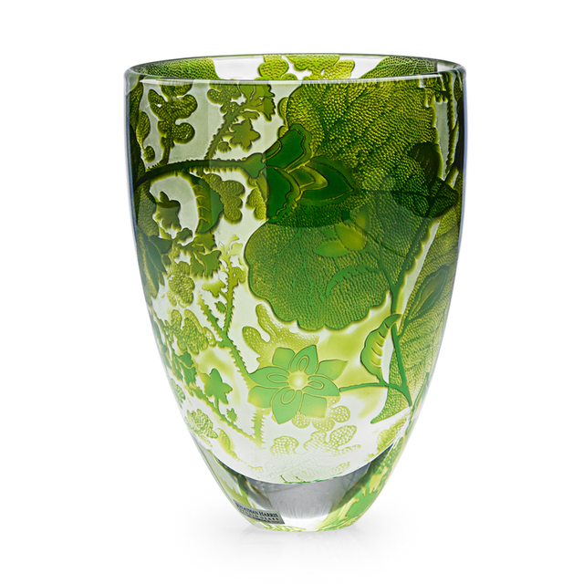 Jonathan Harris, ‘Vase With Stylized Leaves And Flowers, England’, 2011, Design/Decorative Art, Acid-Etched Cameo Glass, Rago/Wright