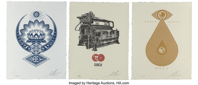 Shepard Fairey, ‘Earth Crisis, Obey Loom, and Lotus Ornament’, 2015; 2017, Heritage Auctions
