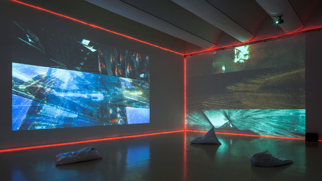 World5, 2015
Installation: HD video (3-D animation),
sound, LED lights, flicker lights, fog
generator
Overall duration: 15 min,
Photo: Tal Nisim World5, 2015
Installation: HD video (3-D animation),
sound, LED lights, flicker lights, fog
generator
Overall duration: 15 min,
Photo: Tal Nisim