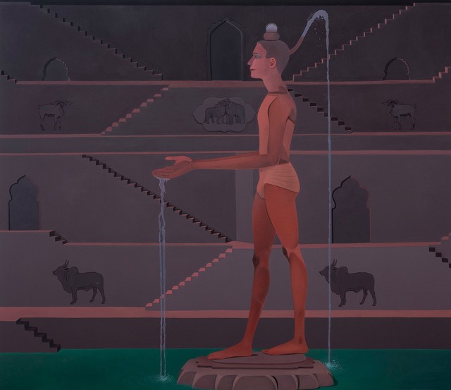 Surendran Nair, ‘Suffrages: Study for a fountain sculpture to be installed at Kuruksetra’, 2019, Painting, Oil on canvas, Aicon Gallery
