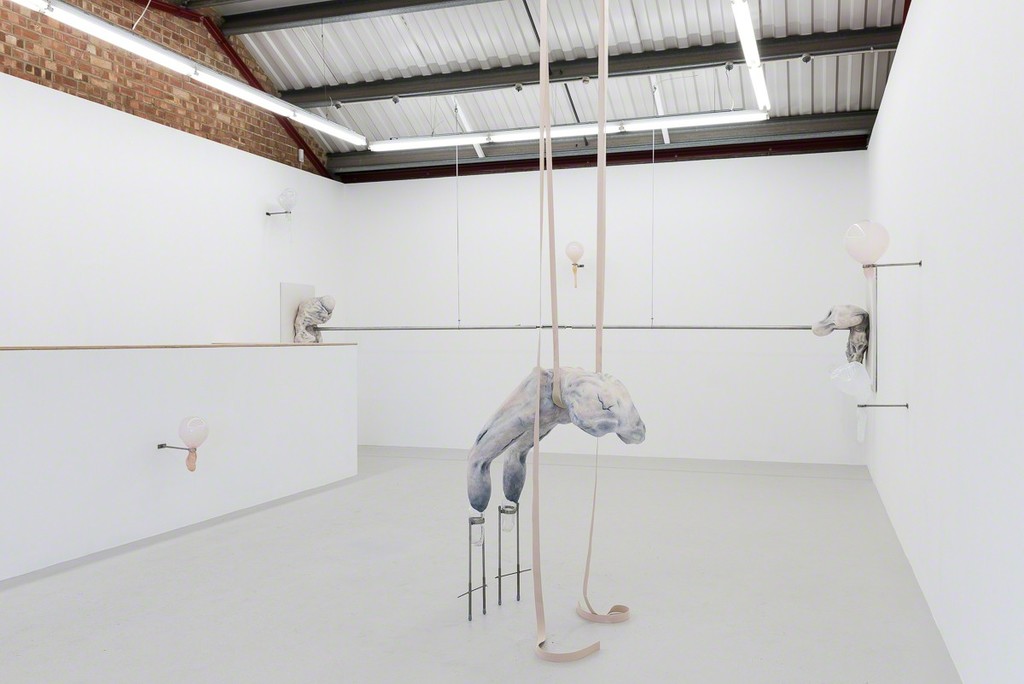 Installation view, 'Throat wanders down the blade..' at Annka Kultys Gallery, London, 2016 Photo: Annka Kultys Gallery (Damian Griffiths) Installation view, 'Throat wanders down the blade..' at Annka Kultys Gallery, London, 2016 Photo: Annka Kultys Gallery (Damian Griffiths)