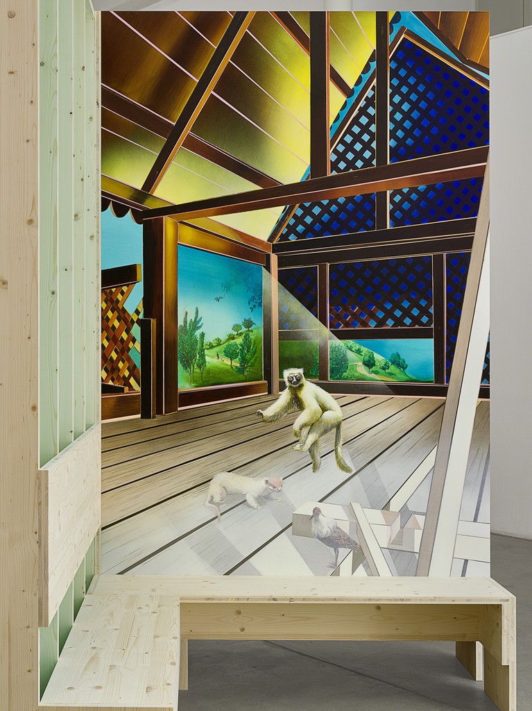 Susanne Kühn & Inessa Hansch, Bank (detail), 2015, construction: laminated wood, painting: acrylic on wallboard, 270 x 329 x 329 cm Susanne Kühn & Inessa Hansch, Bank (detail), 2015, construction: laminated wood, painting: acrylic on wallboard, 270 x 329 x 329 cm