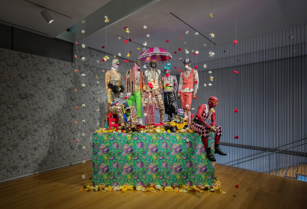 Installation View of Ebony G. Patterson: Dead Treez at the Museum of Arts and Design
Photo: Butcher Walsh © Museum of Arts and Design Installation View of Ebony G. Patterson: Dead Treez at the Museum of Arts and Design
Photo: Butcher Walsh © Museum of Arts and Design