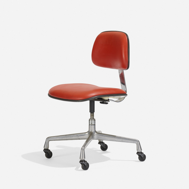 Charles and Ray Eames, ‘Secretarial Chair, Model Ec228’, 1971, Design/Decorative Art, Aluminum, vinyl, molded plastic, chrome-plated steel, rubber, enameled steel, Rago/Wright