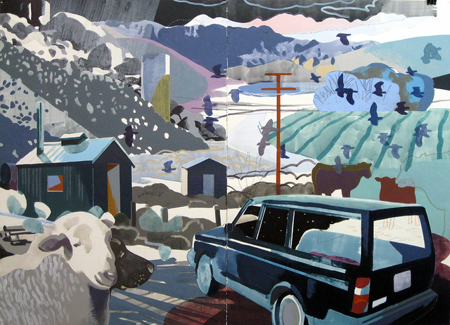 Justin Kim, ‘Full Moon, Deep Springs, CA’, 2015, Mixed Media, Mixed media on paper, Cade Tompkins Projects