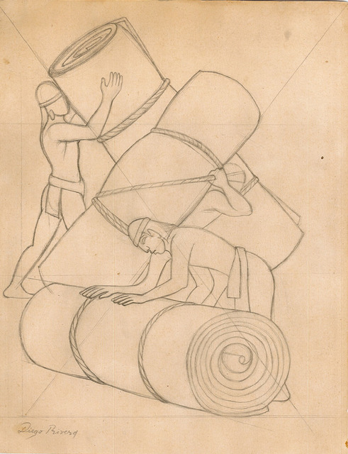 Diego Rivera, ‘Cargadores de Petates’, Drawing, Collage or other Work on Paper, Pencil on paper, Galerie AM PARK
