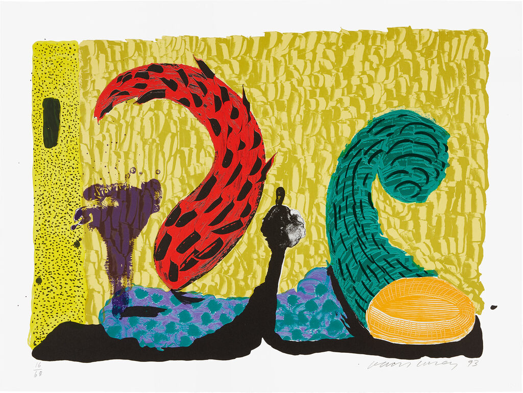 David Hockney - Pushing Up, from Some More New Prints (G. 1622, M.C.A.T. 340)